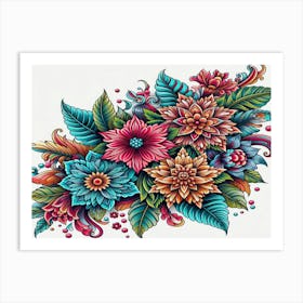 Colorful Flowers Art Print