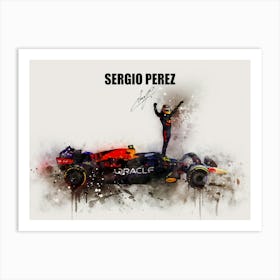 Sergio Perez Red Bull Car Art Print