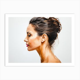 Side Profile Of Beautiful Woman Oil Painting 95 Art Print