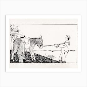 Two Boys And A Donkey, Julie De Graag Art Print