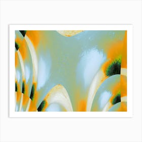 Abstract Painting blue and yellow Art Print