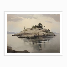 Vintage Lake Landscape Art Print