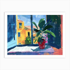 Malaga From The Window View Painting 2 Art Print