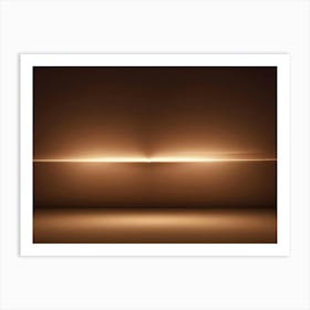 Abstract Image Of A Brown Background With A Glowing, Horizontal Light In The Center Art Print