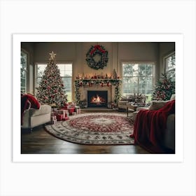 Christmas Living Room Art Print