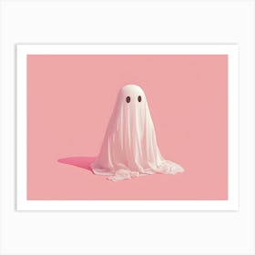 Ghost On Pink Background 3 Art Print