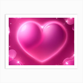 A Glowing Pink Heart Vibrant Horizontal Composition 57 Art Print