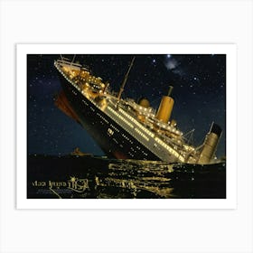 Titanic Sinking Moonlight Art Print