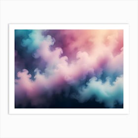 White Smoke On Black Background Art Print