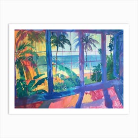 Honolulu From The Window View Painting 2 Art Print