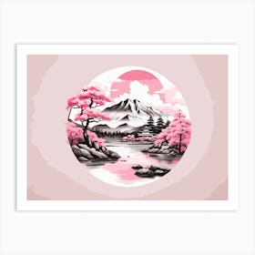 Leonardo Diffusion Xl T Shirt Design Japanese Style Mountain I 1 Art Print