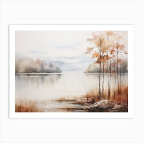 A Painting Of A Lake In Autumn 73 Art Print