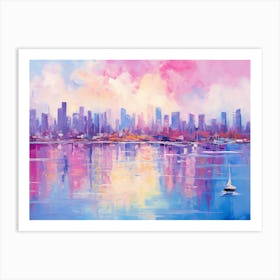 Melbourne Skyline Art Print