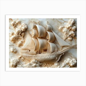 Ship Carving Art Print