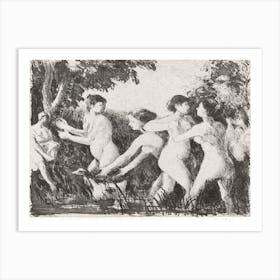 Bathers Wrestling (ca. 1896), Camille Pissarro. 1 Art Print