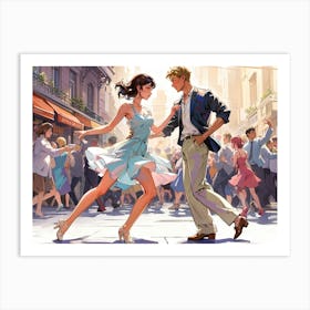 Couple Dancing In The Street Art Print