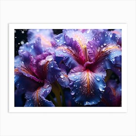 Raindrops On Iris Art Print