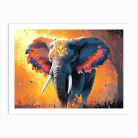 Fantasy Illustration Of A Wild Elephant 1 Art Print