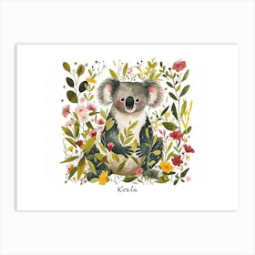 Little Floral Koala 1 Poster Art Print