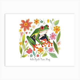 Little Floral Red Eyed Tree Frog 1 Poster Art Print
