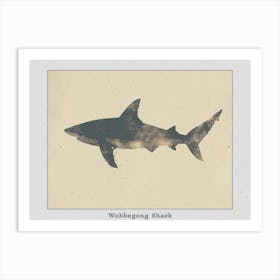 Wobbegong Shark Silhouette 4 Poster Art Print
