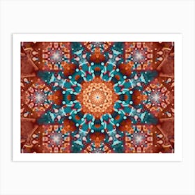 Alcohol Ink Blue And Red Abstract Pattern 1 Art Print