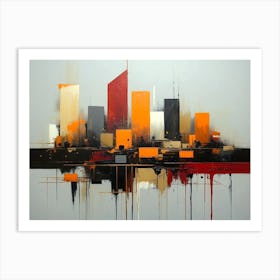 Abstract Cityscape painting Art Print