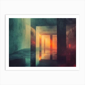 Abstract Hallway Sunray Art Print