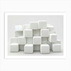 White Cubes Art Print