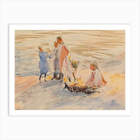 Girls On The Shore, 1910 By Magnus Enckell Art Print