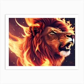 Fire Lion Art Print