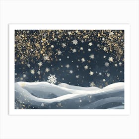 Snowflakes In The Sky vector art Art Print