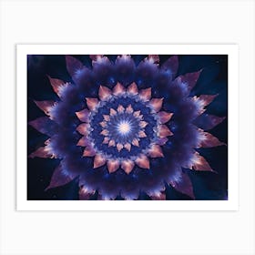 A Colorful, Abstract Mandala Design With A Central, Glowing Core 1 Art Print