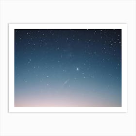 Night Sky Filled With Stars And A Shooting Star Streaking Across The Horizon Art Print