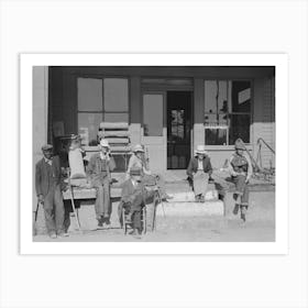 Men In Front Of Store At Irvington, Kentucky By Russell Lee Art Print