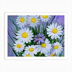 Daisies In A Vase Art Print