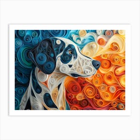 Dalmatian Paper Quilling Dog Portrait Art Print