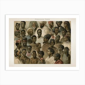 Vintage Meyers 10 Völker Afrikanisch Art Print