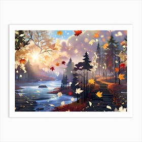 Autumn Landscape Painting Art Print