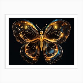 Golden Butterfly 57 Art Print