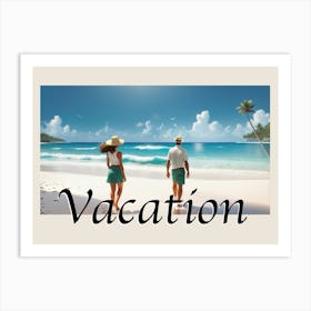 Vacation Vibes Escape the Ordinary White Beach 5 Art Print