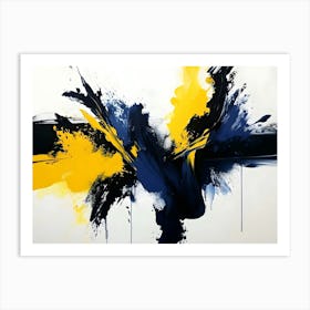 Blue And Yellow Abstract Painting 1 Art Print