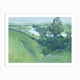 Summer River - landscape nature hand painted Anton Maliar painting green impressionism living room bedroom Art Print