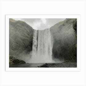 Skogafoss in The Rain Iceland Art Print