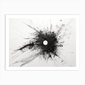 Disintegration Abstract Black And White 8 Art Print