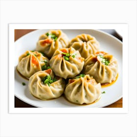 A Plate Of Momo On A White Plate Upscaled (2) 1701536179441 Art Print