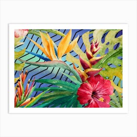 Tropical Synthwave Space #9 Neon Geometric Jungle Art Print