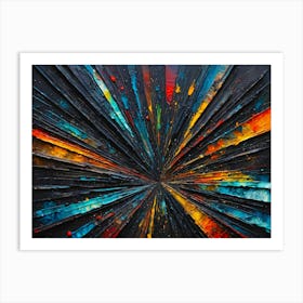 Burst Abstract Paint Vibrant colors 2 Art Print