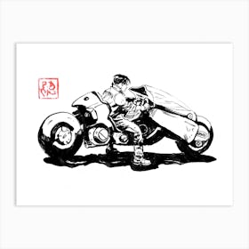 Akira and motorbike Art Print
