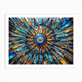 Stained Glass Sunburst 4 Art Print